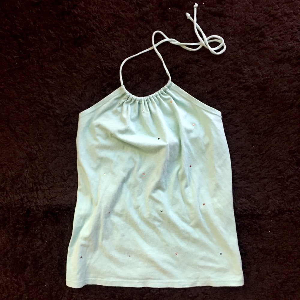 $78 Meringue blue halter top Size S